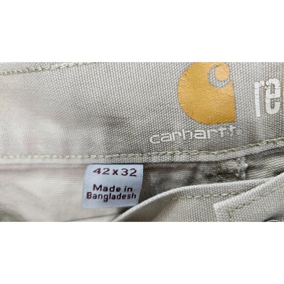 Carhartt Beige Five Pocket Chino Button & Zipper Pullover Men's Pants Size 42x32 - Picture 7 of 8